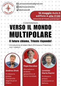 16 maggio, Pepe Escobar a Trieste incontrerà gli studenti: “Il multipolarismo sta spazzando via l’imperialismo occidentale”